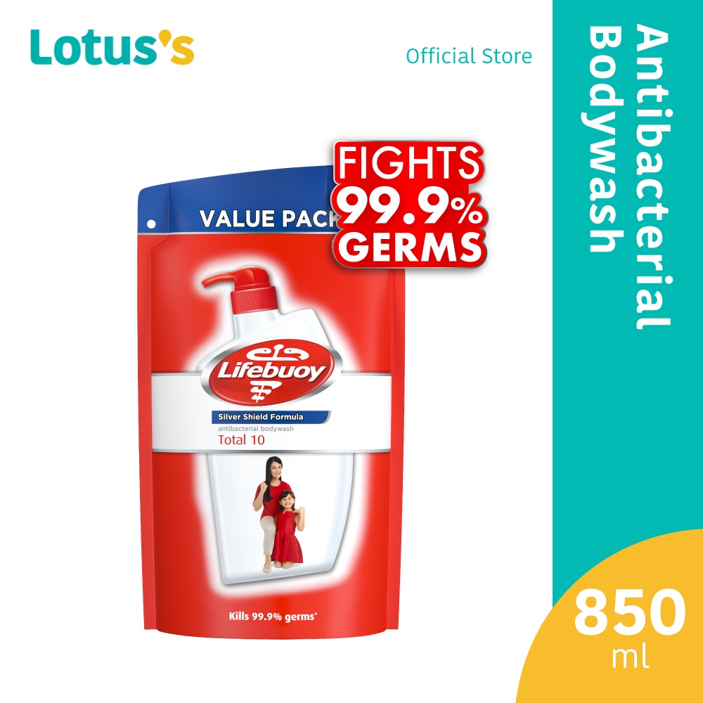 Lifebuoy Total 10 Germ Protection Body Wash Refill Pack (850Ml