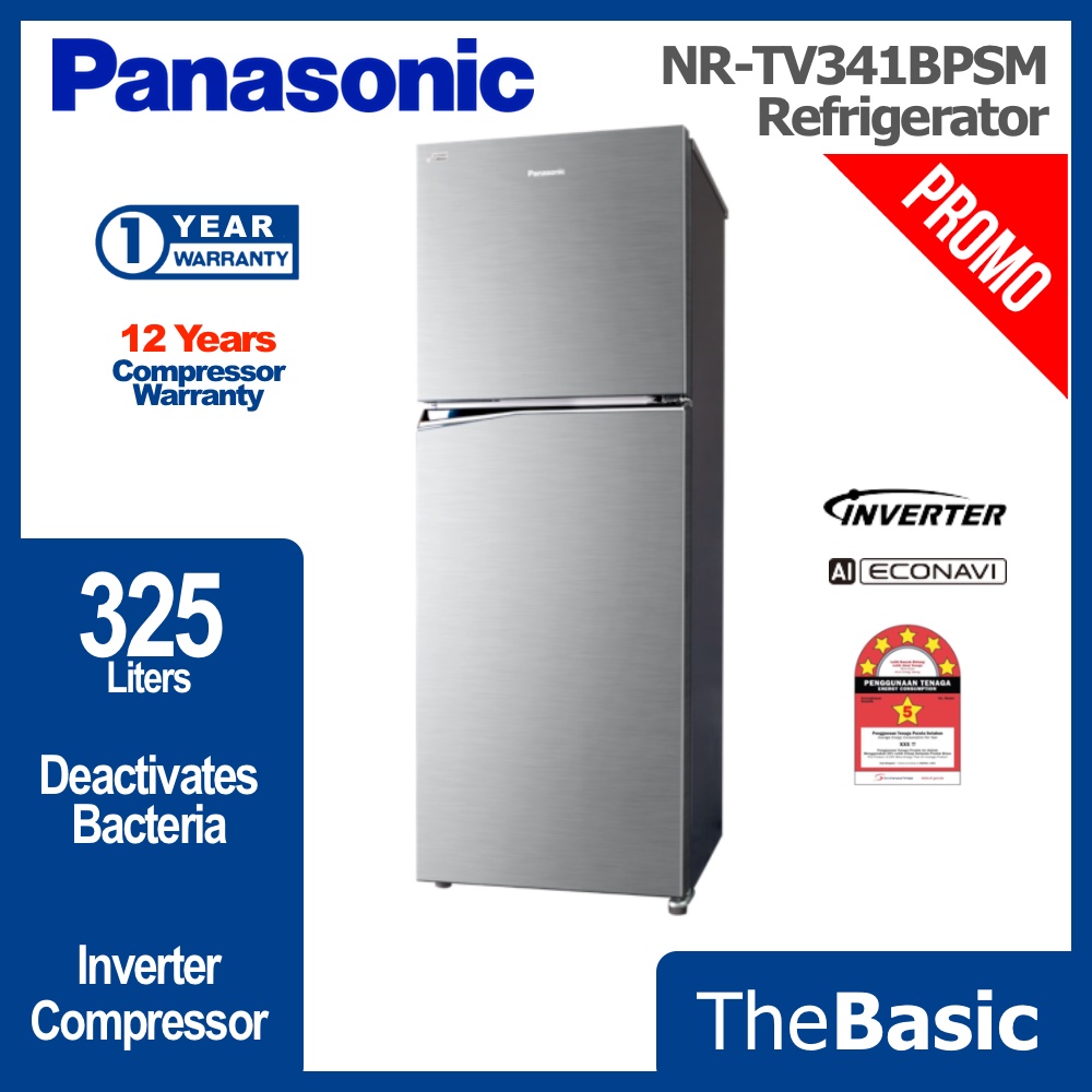 PANASONIC 325L Inverter Energy Saving 2Door Top Freezer Refrigerator
