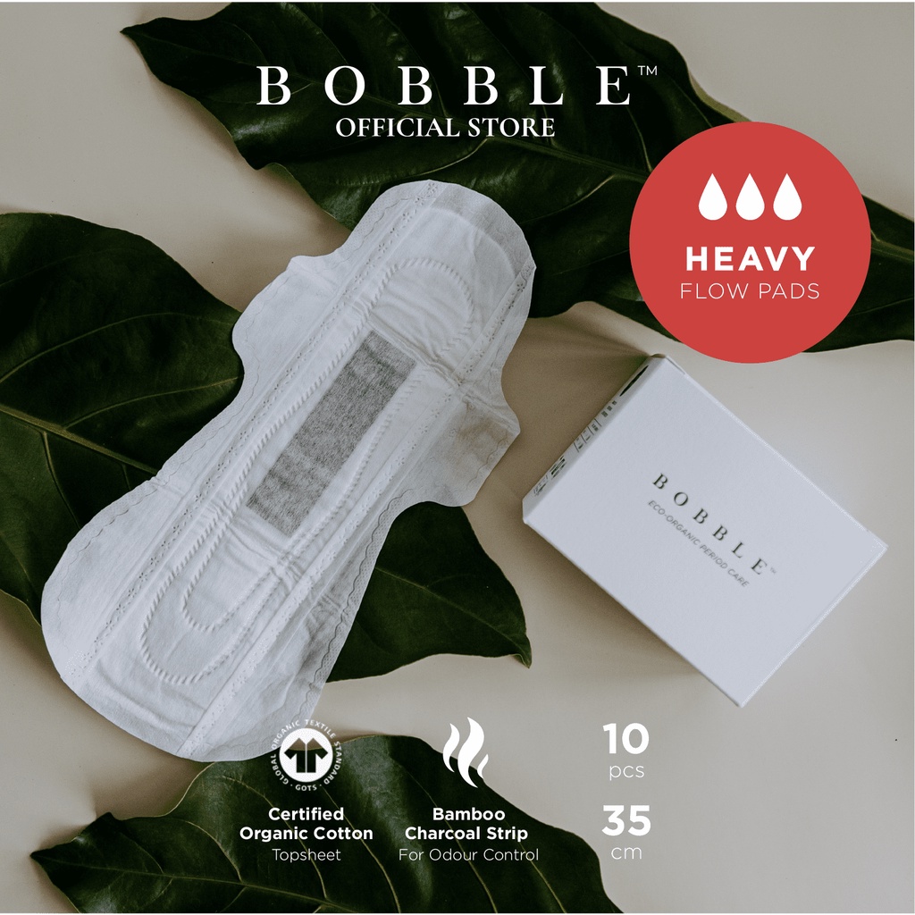 BOBBLE Organic Cotton Heavy Flow Pads (10pcs/box) Shopee Malaysia