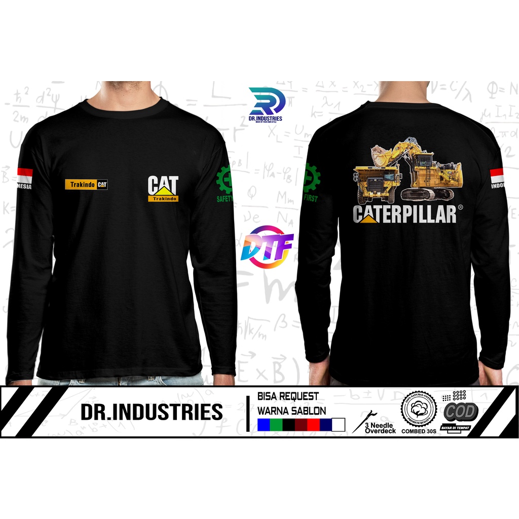 Caterpillar Long Sleeve T-Shirt Heavy Equipment Machine Mining Combine DB - DR INDUSTRIES