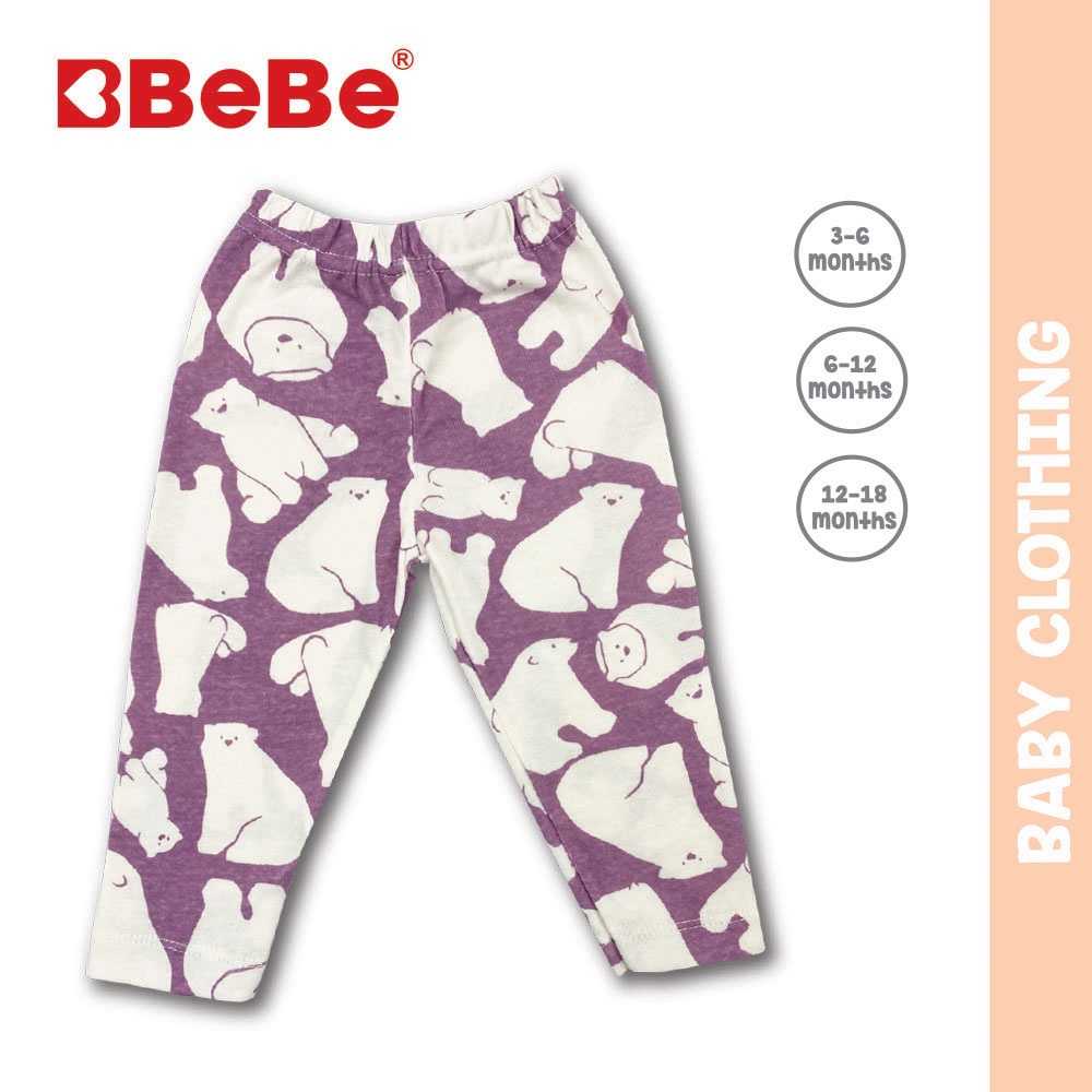 BEBE [3-18M] Baby Girl Legging / Legging Bayi Perempuan - Purple