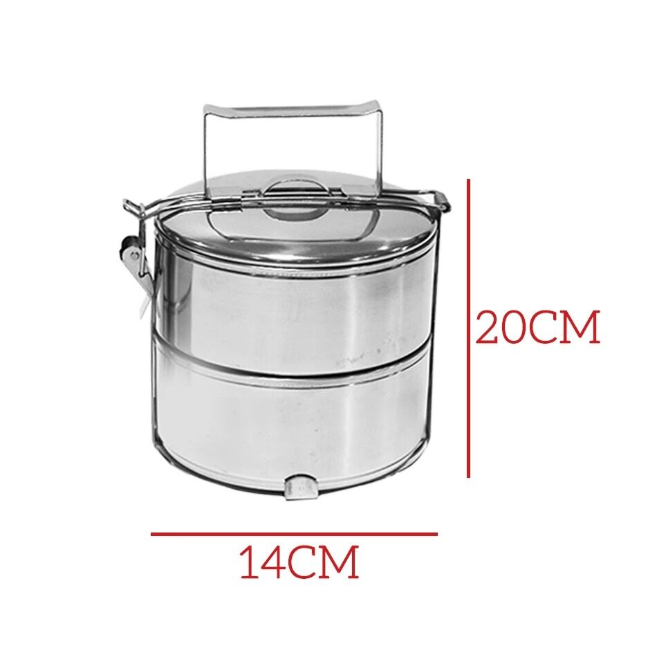 FREE GIFT idrop [ 2 LAYER / 4 LAYER ] 14CM Multilayer Portable Stainless Steel Lunch Box Food Carrier Storage