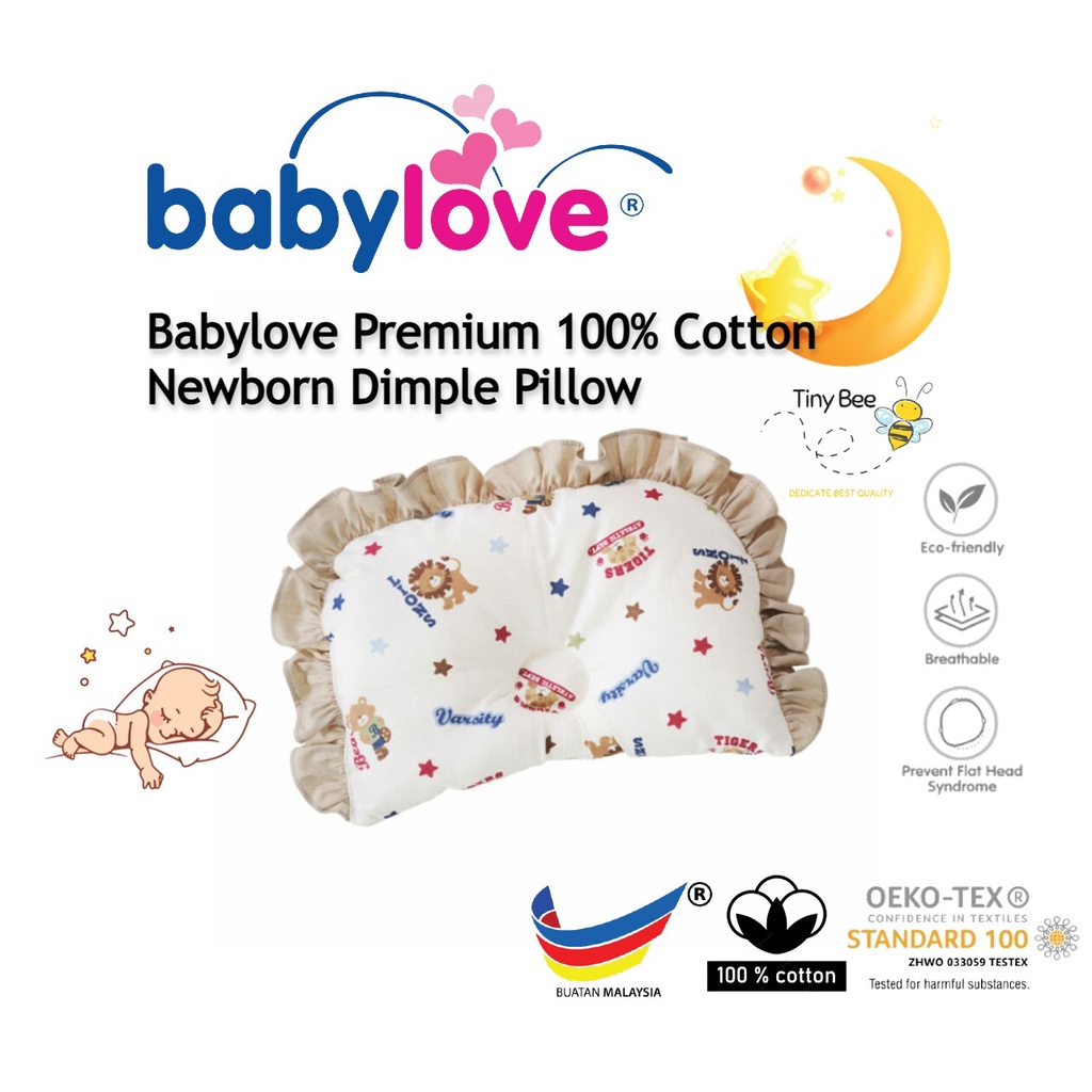 Babylove 100 Cotton Newborn Dimple Hole Pillow (Anti Flat Head
