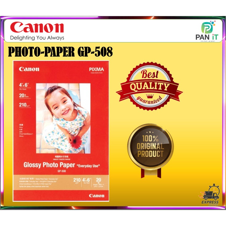Canon GP508 Glossy Photo Paper, 4R 100 Sheets, A4 20 Sheets 100