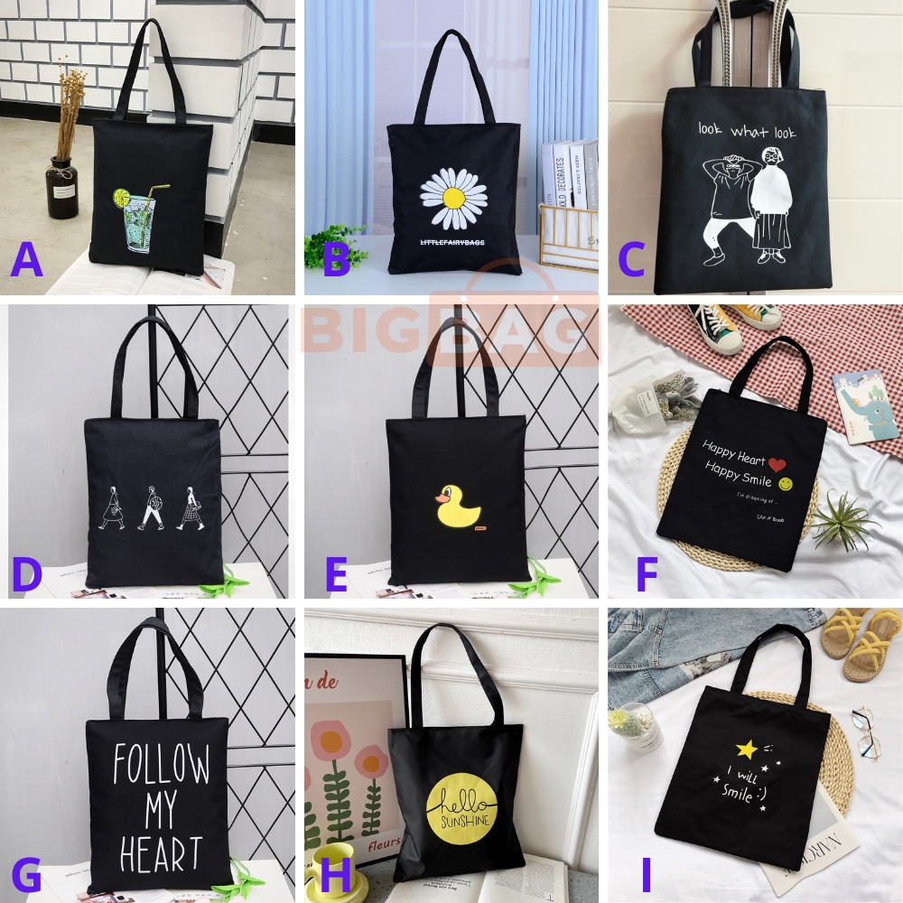 Student Tote Bag With Zip Canvas Beg Tuisyen Galas Tepi Sekolah Cute ...