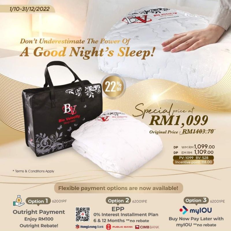 Bio Velocity Sleep Mate (BVSM) STOK BARU Selimut Ajaib Mattress Guard