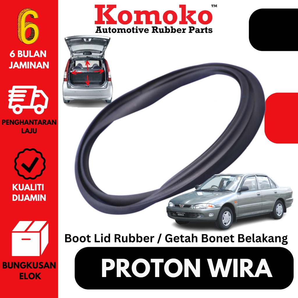 KOMOKO Proton Wira / Wira Aeroback Boot Lid Rubber / Getah Bonet Belakang