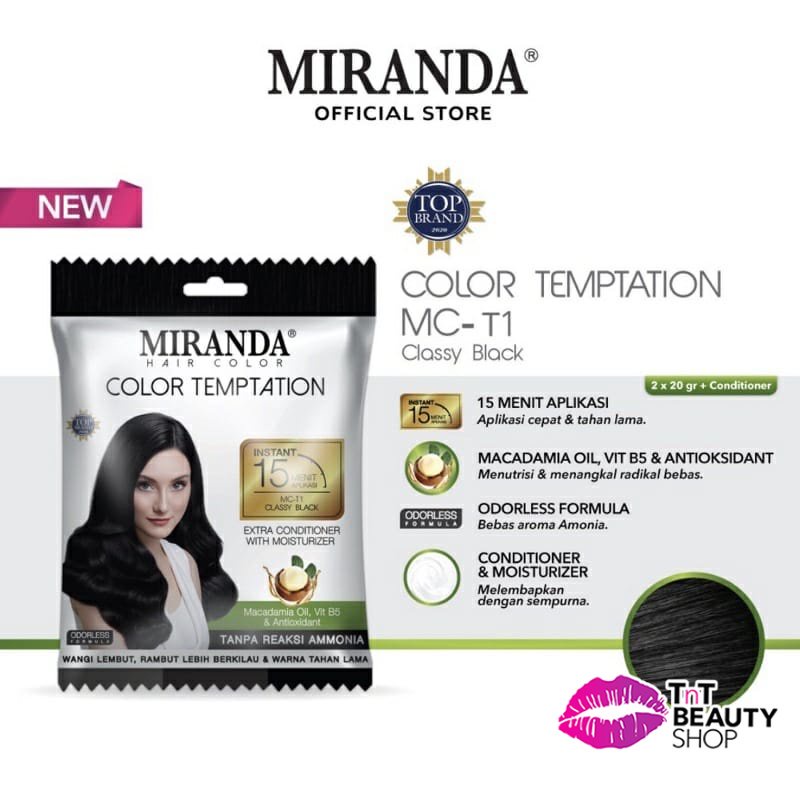 Miranda Hair Color Temptation 20ml (Instant 15-minute Sachet Hair Dye ...
