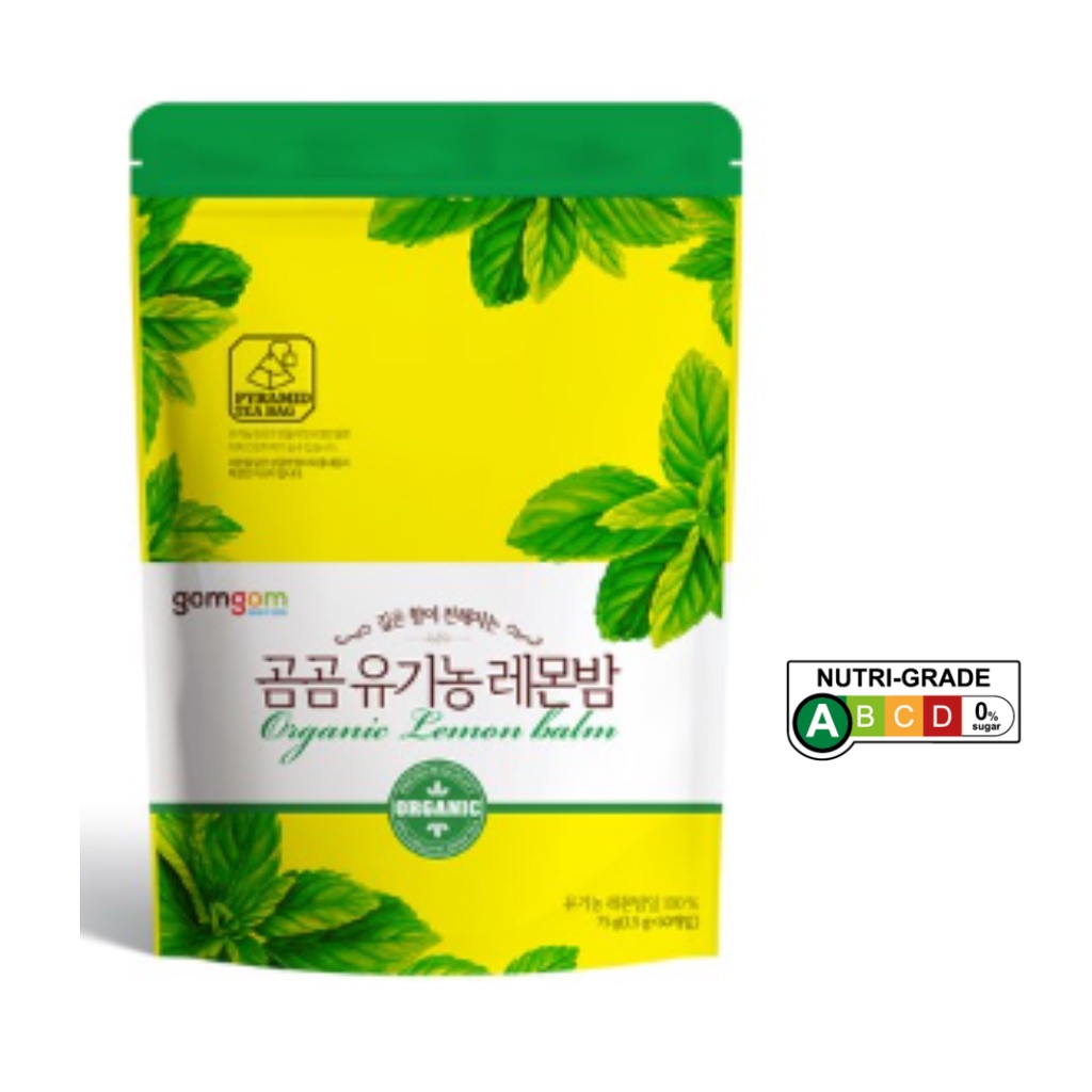 [Gomgom] ORGANIC LEMON BALM  Tea Bag  1.5g*50t/Korea Herb/chestnut tea, diet tea, organic tea, triangular tea bag tea, dessert tea.