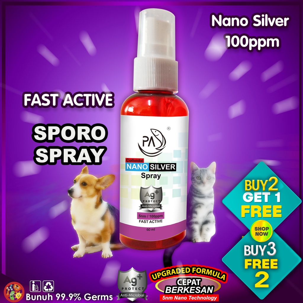 PA 100ppm Colloidal Nano Silver Spray Fast Active ionic silver nano