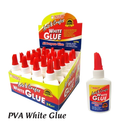 PVA White Glue 50g 125g Niso White Latex Glue Art & Craft All Multi