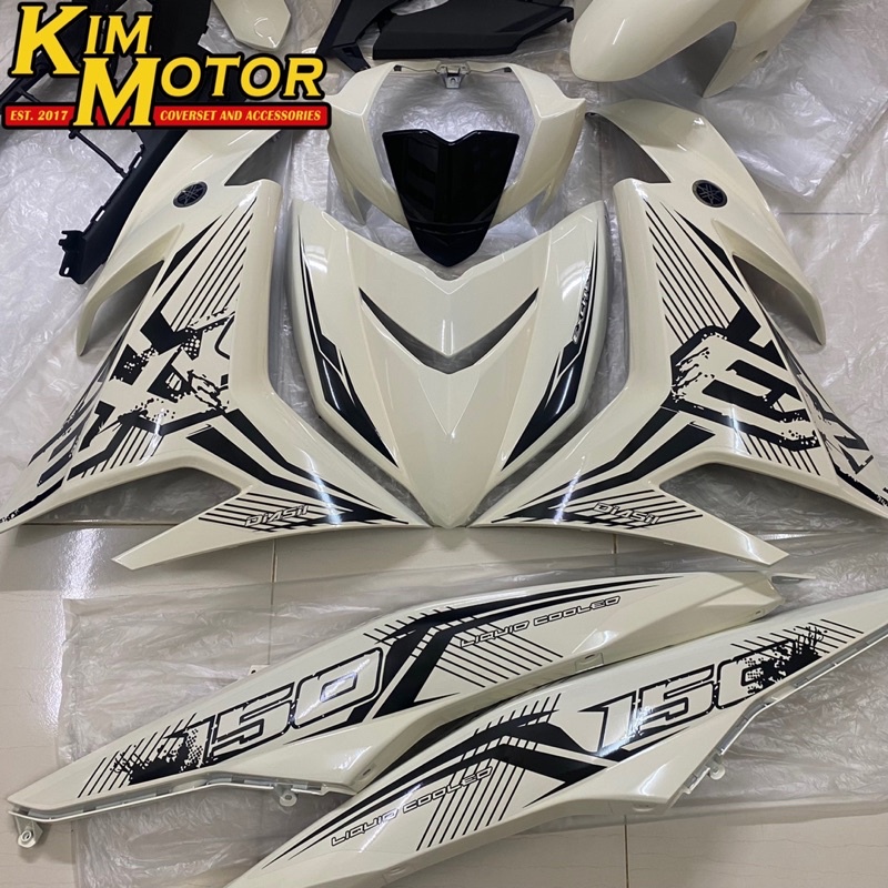 Coverset Y V V Original Velozi Exciter Thai Creamy White Putih Susu