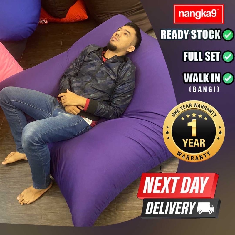 XTRA KING SIZE Bean Bag Double Layer Washable 5kg Full Set Ready Stock Include Filling