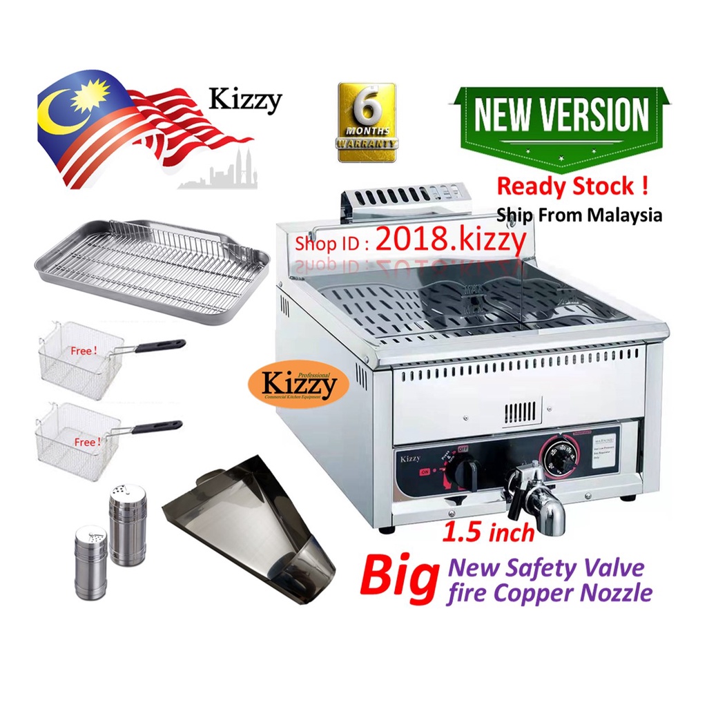 KIZZY AUTO GAS DEEP FRYER 17 LITER Dapur Ayam Gunting (New generation）