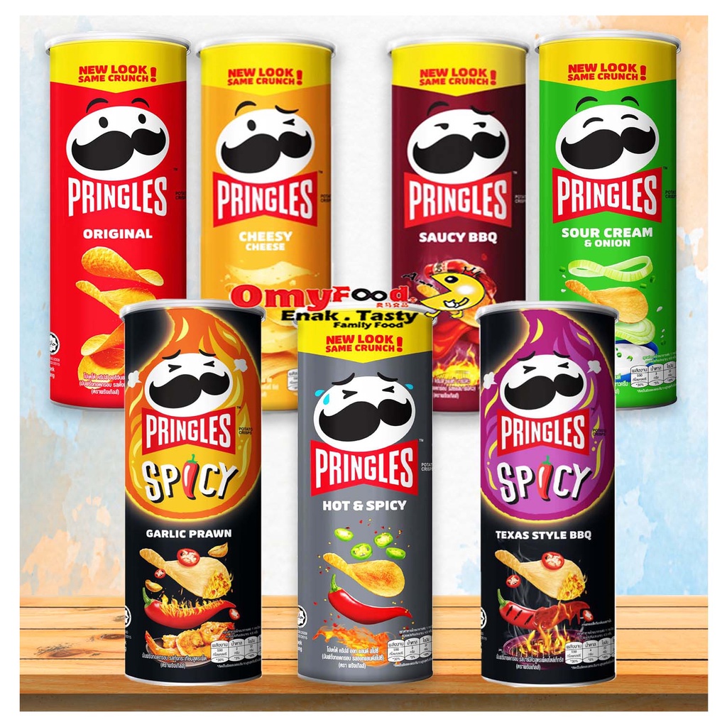 97g  102g Pringles Potato Crips Chip[ori Cheesy Cheese Hot & Spicy Bbq 