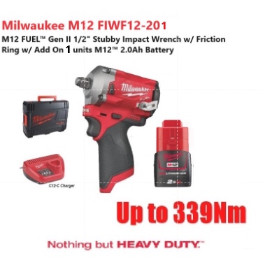 MILWAUKEE M12 FIWF12-422X Trapano Avvitatore Ad Impulsi 12V 339 Nm 1/2 SOLO CORPO - Foto 8