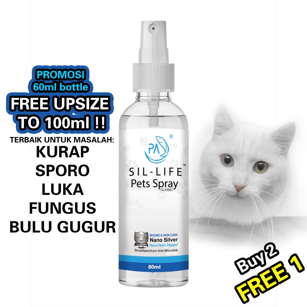 PA Classic Sil Life Pets Spray colloidal nano silver berkesan utk luka