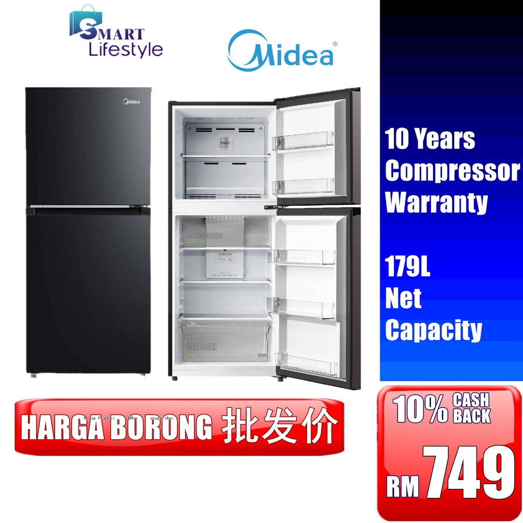 MIDEA 200L 2-Door Refrigerator MDRT267MTB30