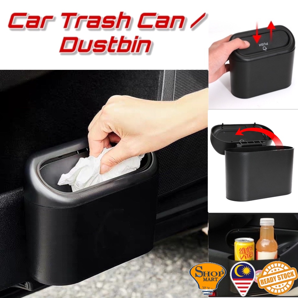 Car Dustbin Box Trash Garbage Can Tin Dust Bin Storage Organizer Car ...