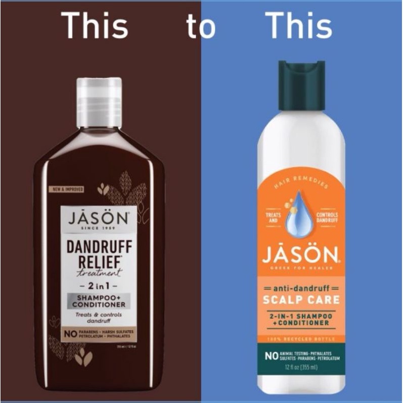 Jason Natural, Anti-Dandruff Scalp Care, 2 in 1, Shampoo + Conditioner, 12 fl oz (355 ml)