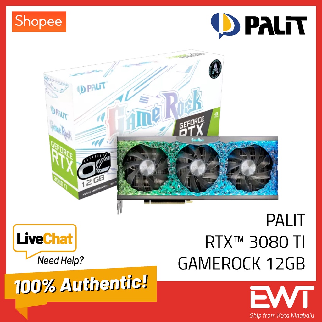 Palit Rtx 3080 Ti Gamerock 12gb Gddr6x 100 Genuine Product Shopee