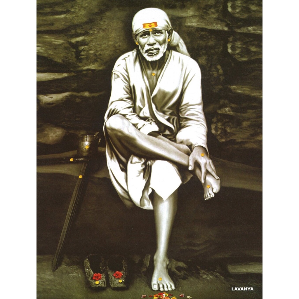 Original Rare Shirdi Sai Baba Poster Wall Art Religious Wall Art Spiritual Guru Who Praised All Religions Custom Art For Believers