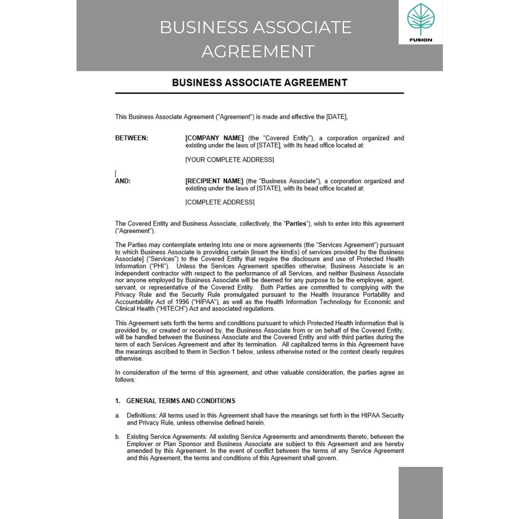 What Does A Business Associate Agreement