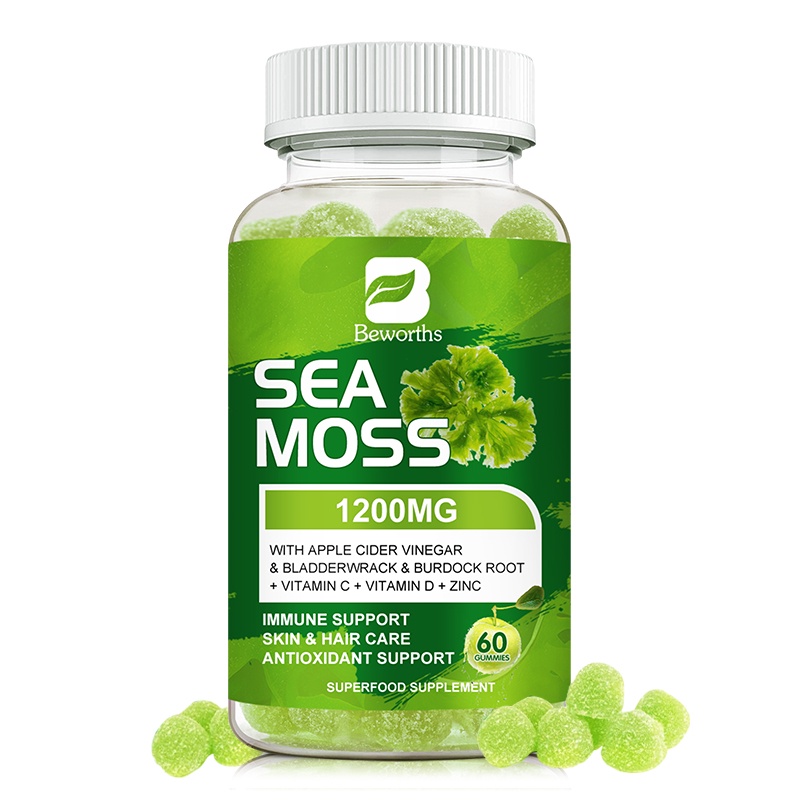 Beworths Organic Sea Moss Gummies Vitamins Superfood Immunity Thyroid & Joints Support