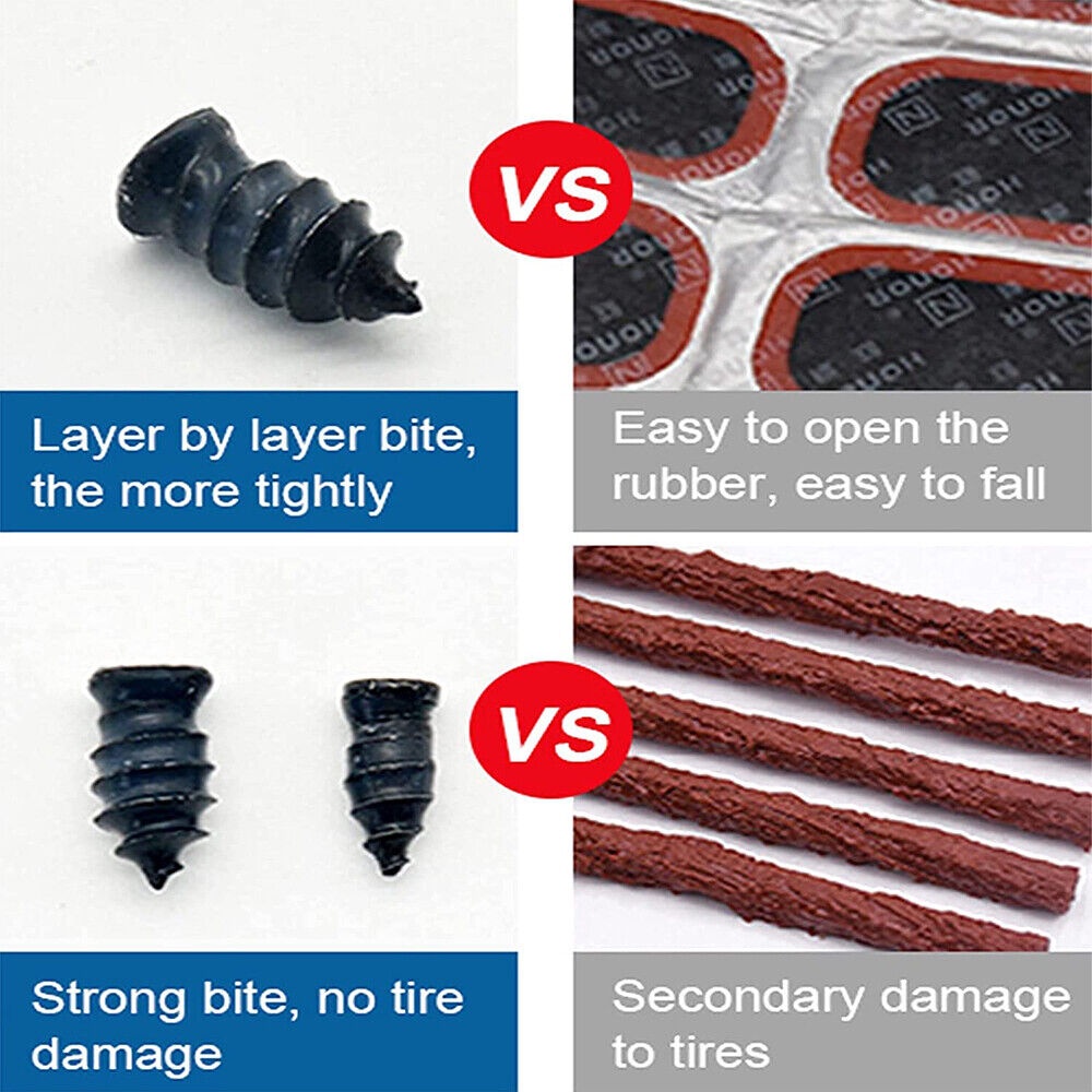 10pcs Tire Repair Screw in Rubber Plug Nail Car Tyre Puncture Repair Kit Off-Road Tire SCREW TYRE PATCH