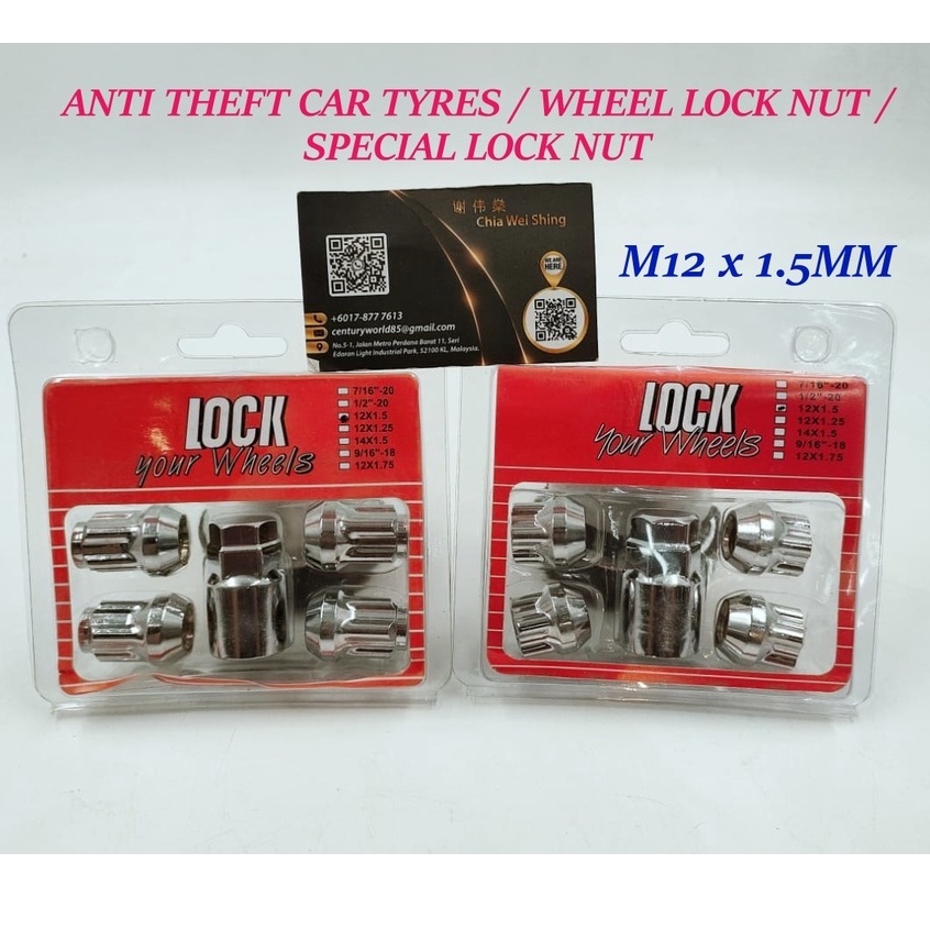 (100 WHEEL TYRES LOCK NUT)ANTI THEFT CAR TYRES / WHEEL LOCK NUT