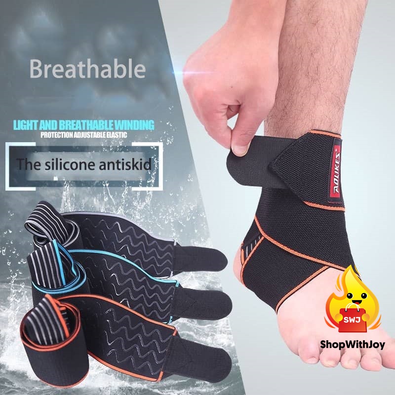 【ShopWithJoy】1 pc Ankle Support Brace Foot Guard Sport Injury Wrap Elastic Splint Strap Protector Sokongan Kaki