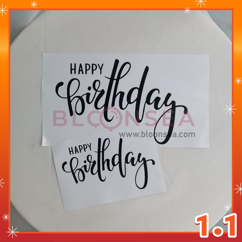 Happy Birthday Sticker Bobo Balloon Vinyl Custom Stickers Clear Wave Ball Transparent Transfer Paper Cake Icon Candle