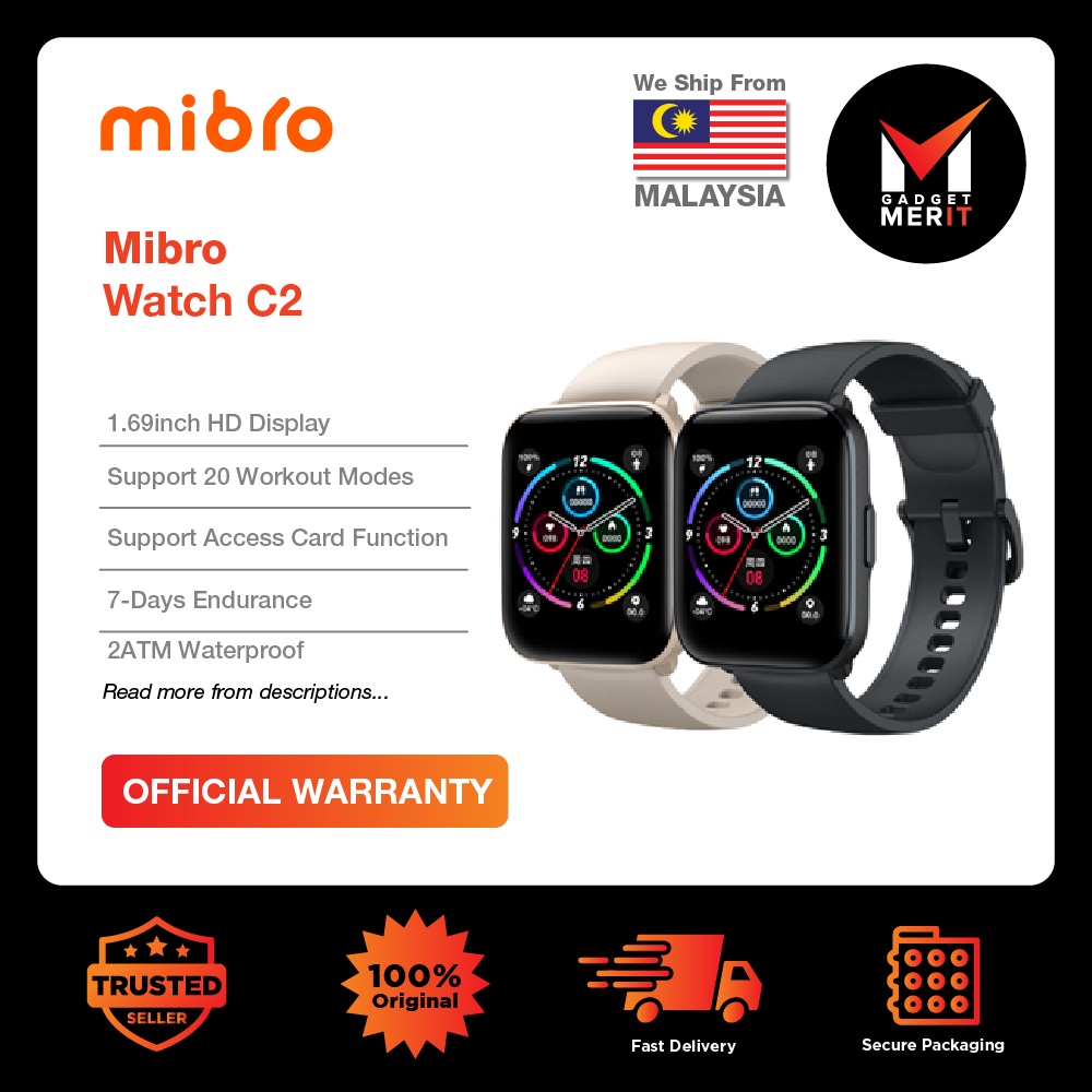 Mibro Watch C2 Smartwatch XPAW009 | 1.69" TFT Display | 2ATM Water ...