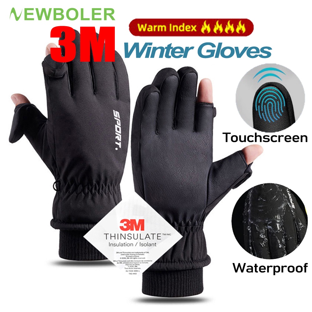 Newboler Winter Gloves 3M Cotton Keeping Warm Waterproof Glove Outdoor Windproof Touch Screen Sport Glove Riding Gear Hiking Motorcycle Gloves