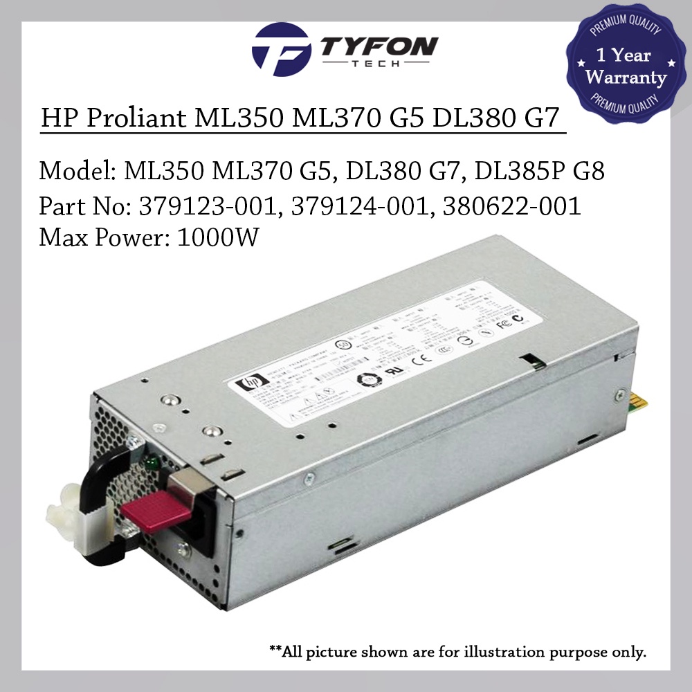 HP Proliant ML350 ML370 G5 DL380 G7 DL385P G8 Redundant Power Supply ...