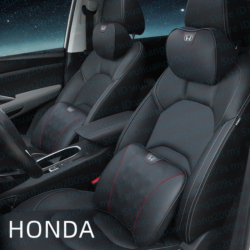 Honda Genuine Leather Headrest Lumbar Support Car Neck Pillow Memory