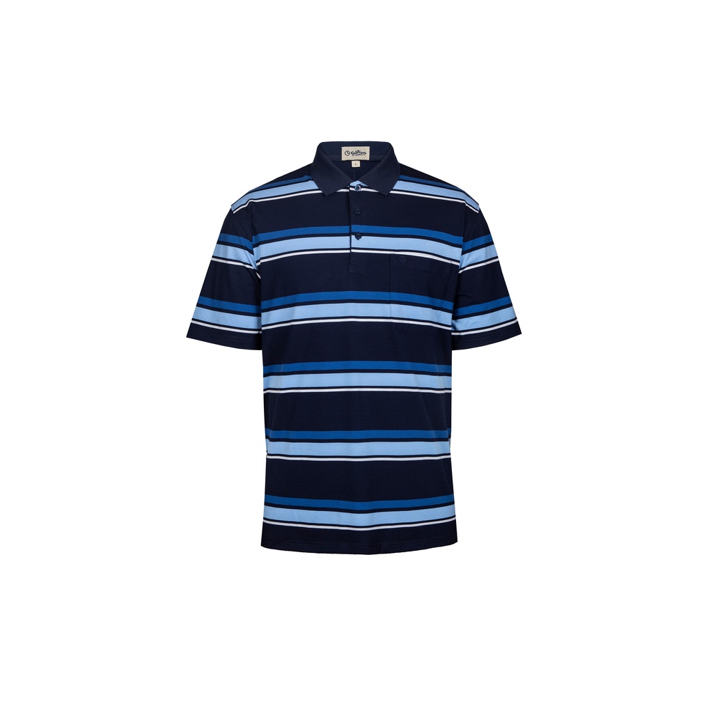 Goldlion Regular Fit Cotton Polo Tee - Blue Stripes | Shopee Malaysia