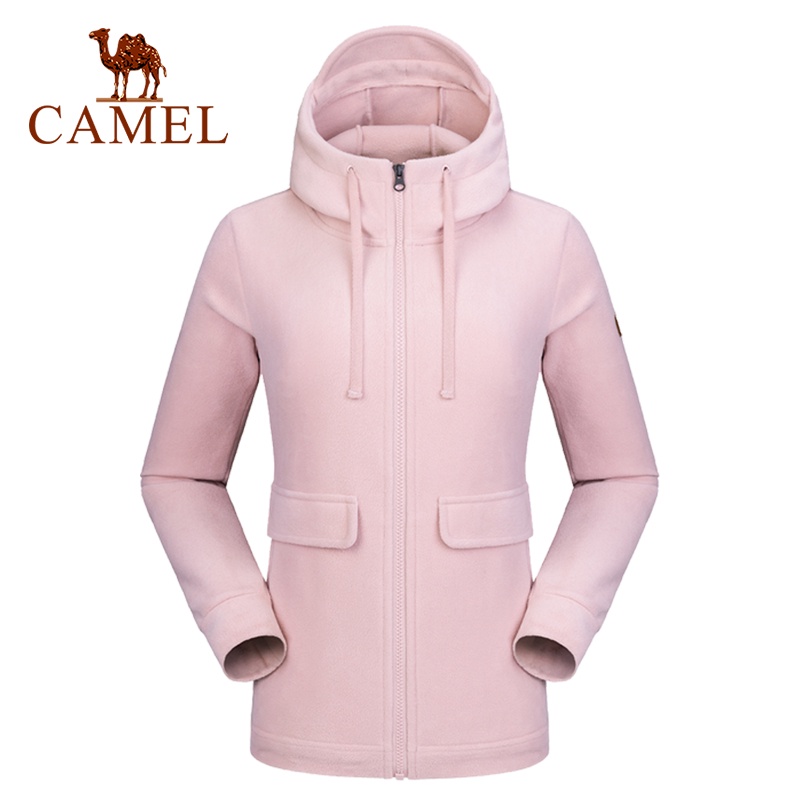 CAMEL camel outdoor fleece sweater women's fleece warm fleece hooded jacket | Shopee Malaysia