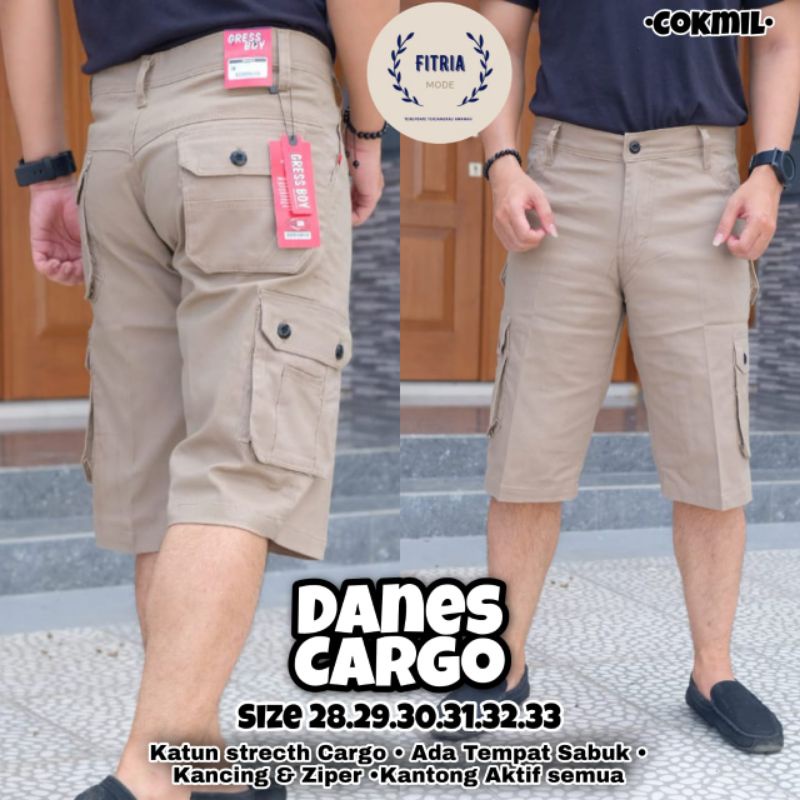 Cargo Strech Premium Cargo Short Cargo Pants Knee-Length Zipper BY GRESS BOY