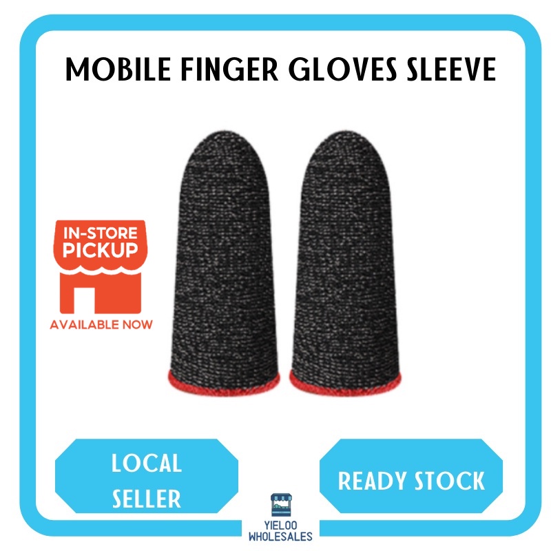 2PCS Anti-Slip Sweatproof 18-Pin Mobile Phone Finger Gloves Sleeve For Gaming PUBG