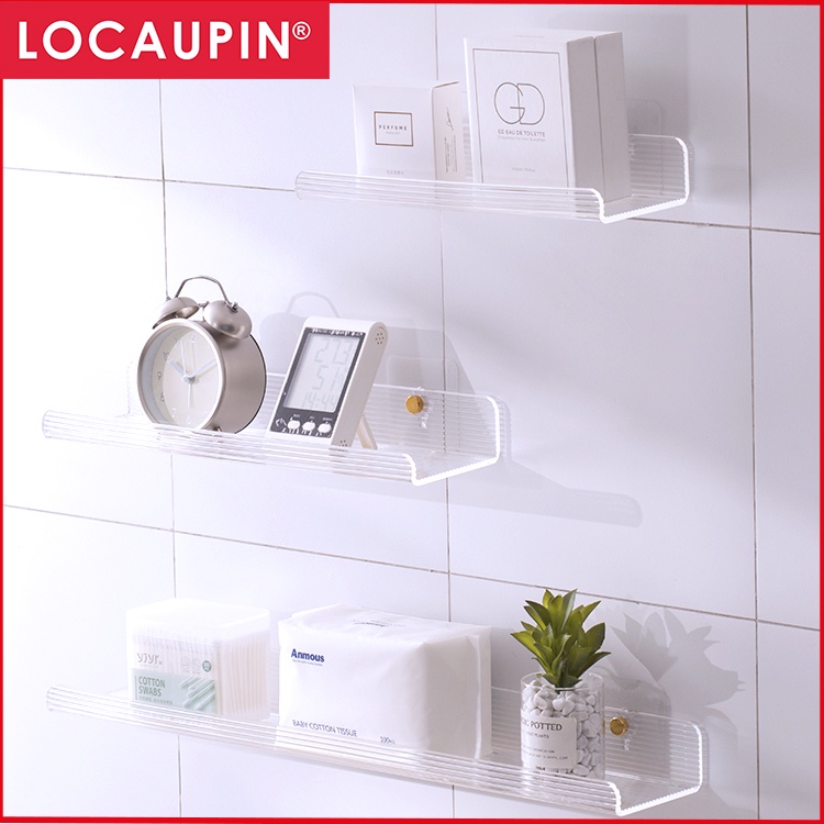 Locaupin Plastic Floating Shelves Wall Mounted Fashion Wall Storage