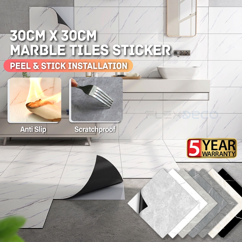 Mozek Lantai Sticker Lantai Waterproof Lantai Pelekat Marble Tiles Self