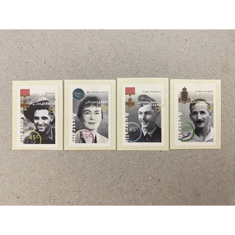 {JK} Australia 1995 - Personalities From The World War II Self-Adhesive Stamps 4V MNH (Yellowish)