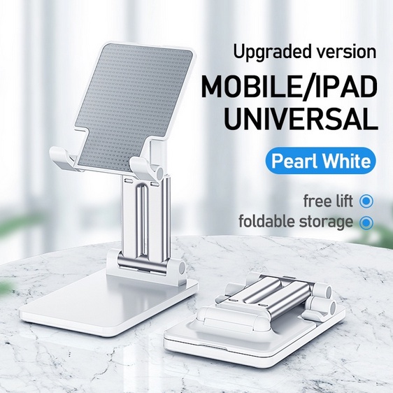[LOCAL SELLER] EXTRA GIFT DESKTOP FOLDING STAND MOBILE PHONE HOLDER STAND DOUBLE TUBE PHONE HOLDER STAND FOR IPHONE IPAD