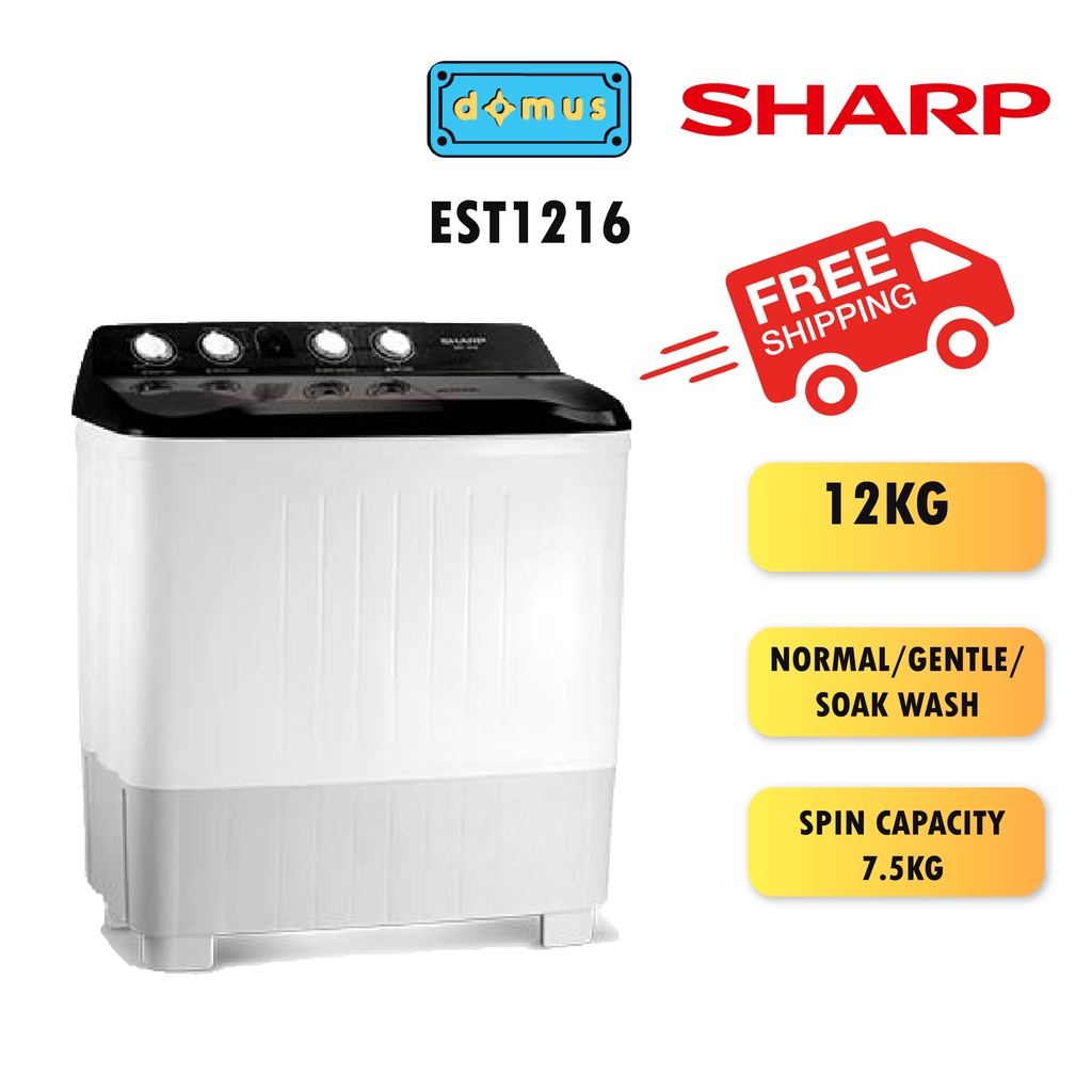 [FREE SHIPPING] Sharp Semi-Auto Washing Machine (12kg) - EST1216 ...