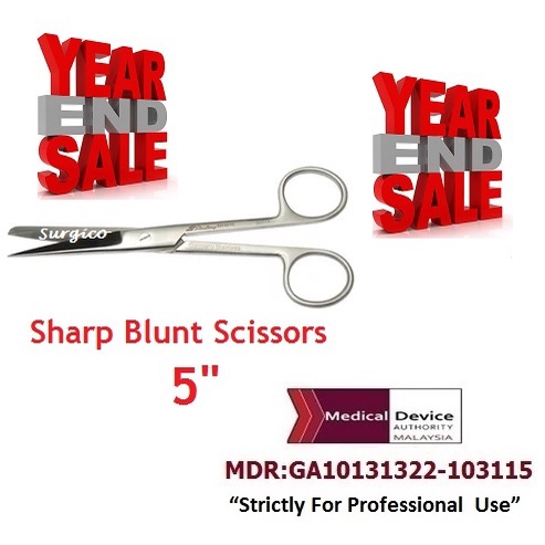 NURSING SCISSORS SHARP BLUNT STRAIGHT 5" SURGICAL MEDICAL USE | Shopee ...