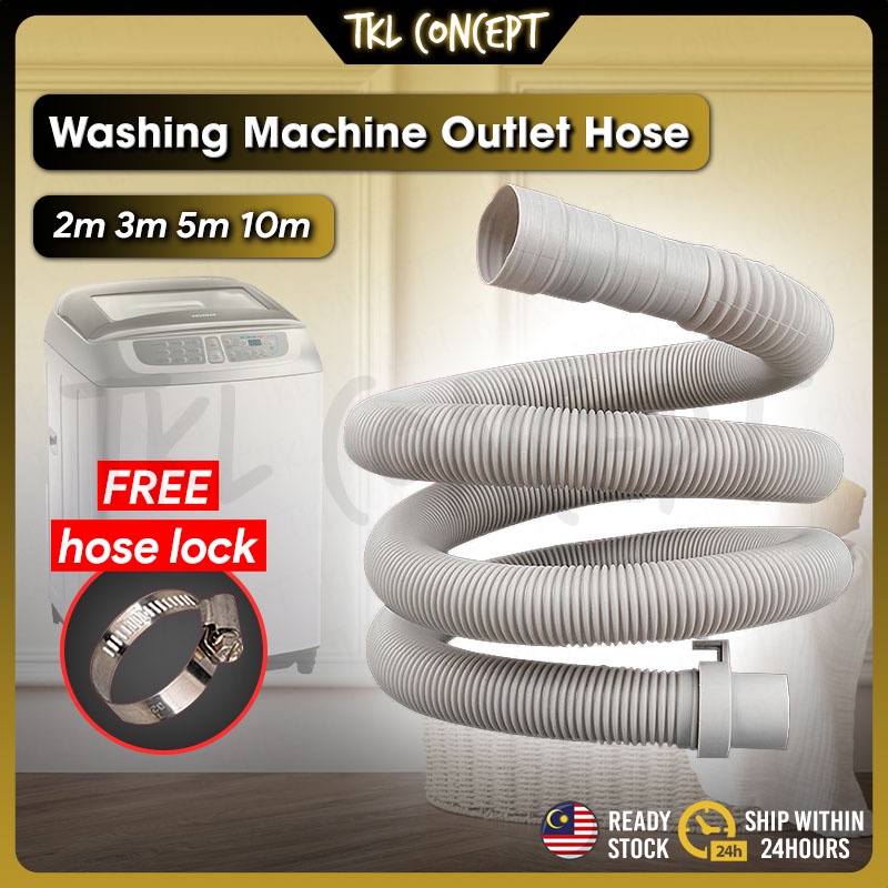 Washing Machine Drain Outlet Hose Pipe 2M 3M 5M 10M Paip Keluar Air ...