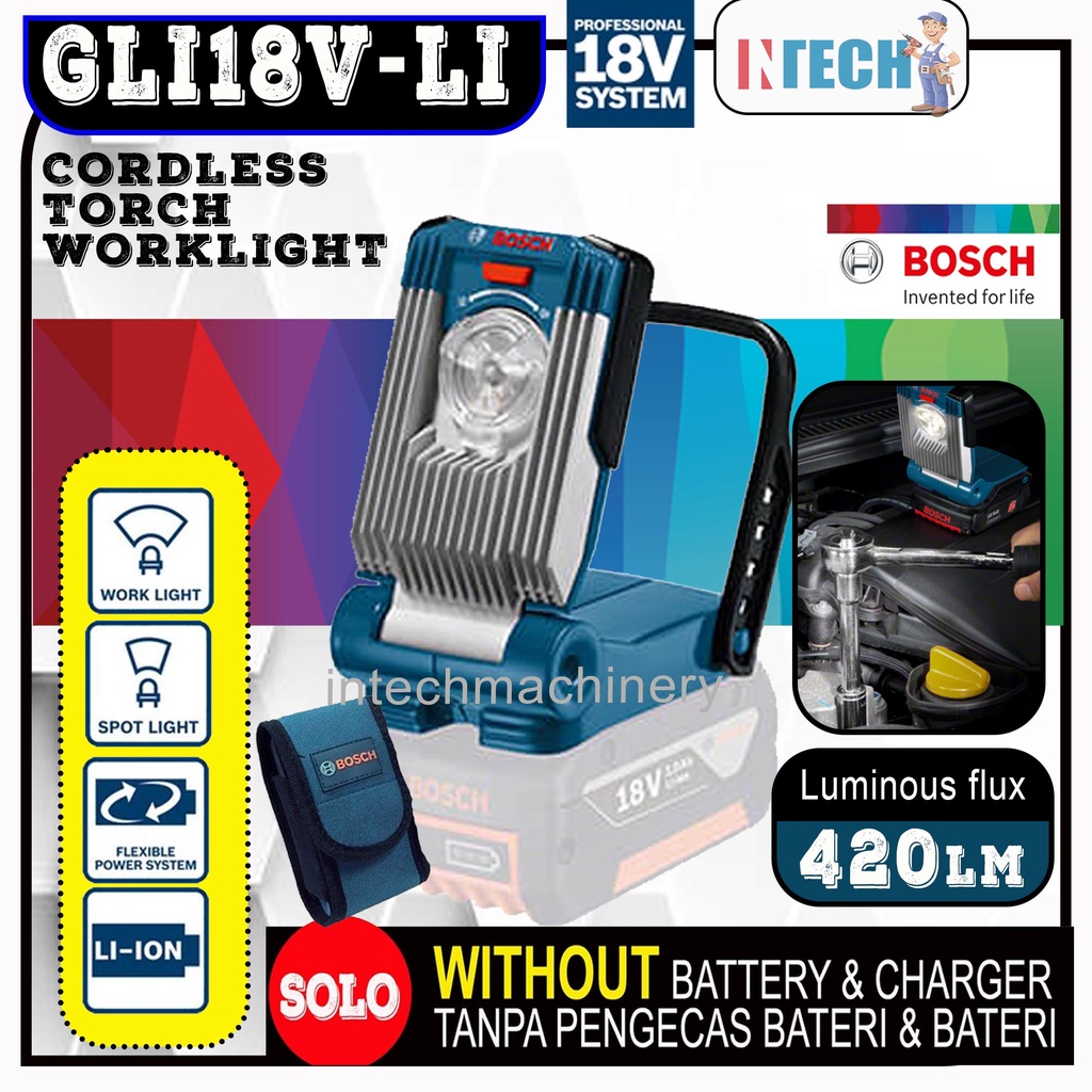 BOSCH GLI18V-LI / GLI18VLI 18V VARILED CORDLESS TORCH WORKLIGHT (SOLO ...