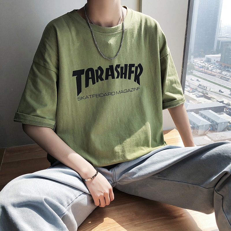 Fashion Thrasher printed t shirt Men's Skateboard Tide Trasher Magazine  Flame Causal short t shirt | Shopee Malaysia