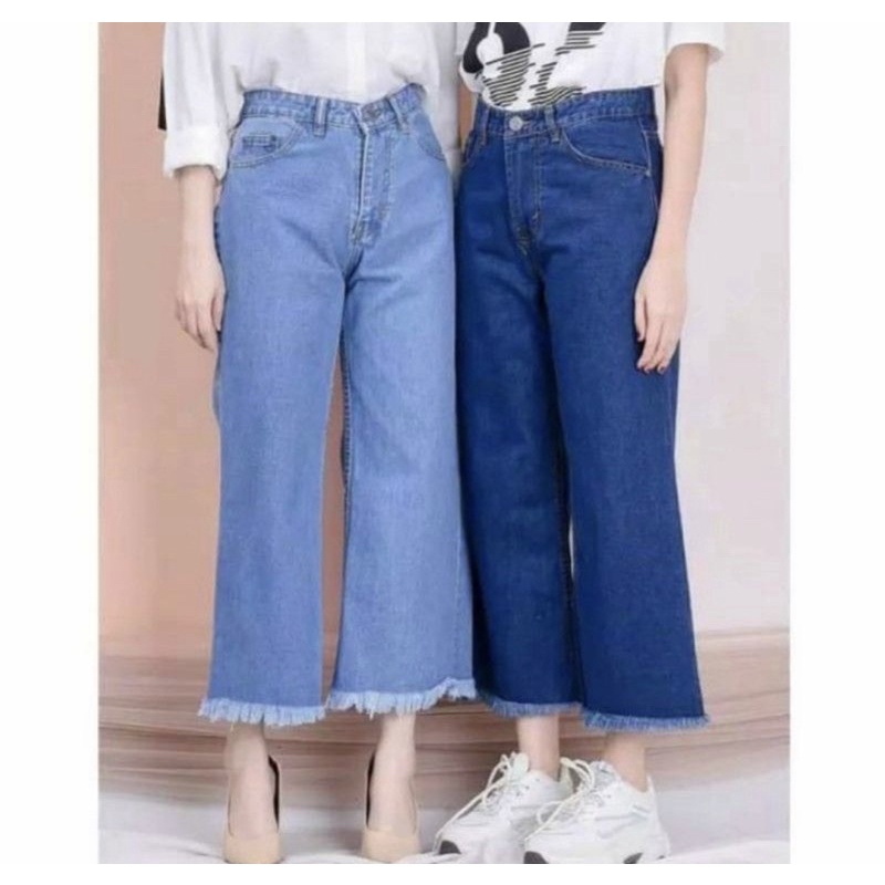Palazzo jeans bulu bulu  for Women high quality women jeans palazzo (Ready Stock)
